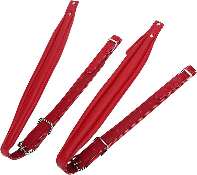Cocoarm Accordion Harness Straps, Adjustable Shoulder Belts for 16-120 Bass Accordion, Soft PU Leather, Red - Image 1